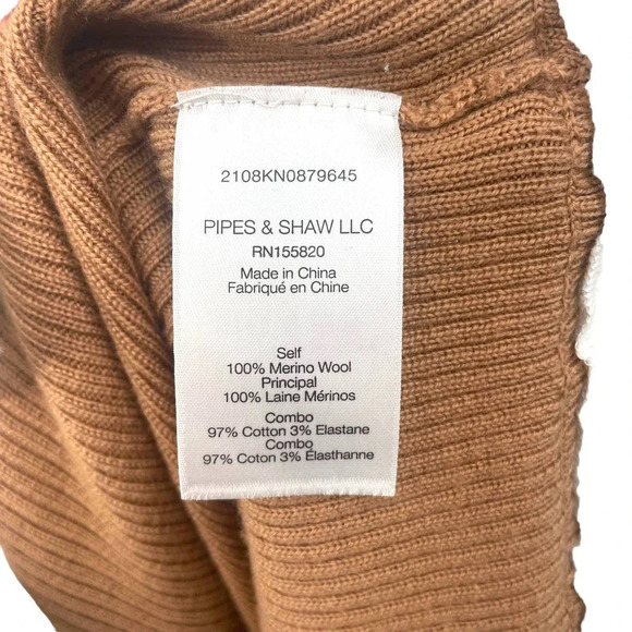 Veronica Beard Rocha Poplin-paneled Merino Wool Sweater‎ In Camel Size XS - Picture 8 of 9